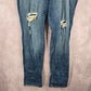 Torrid Denim Blue Distress Straight Tapered Denim Pants Jeans 24XT