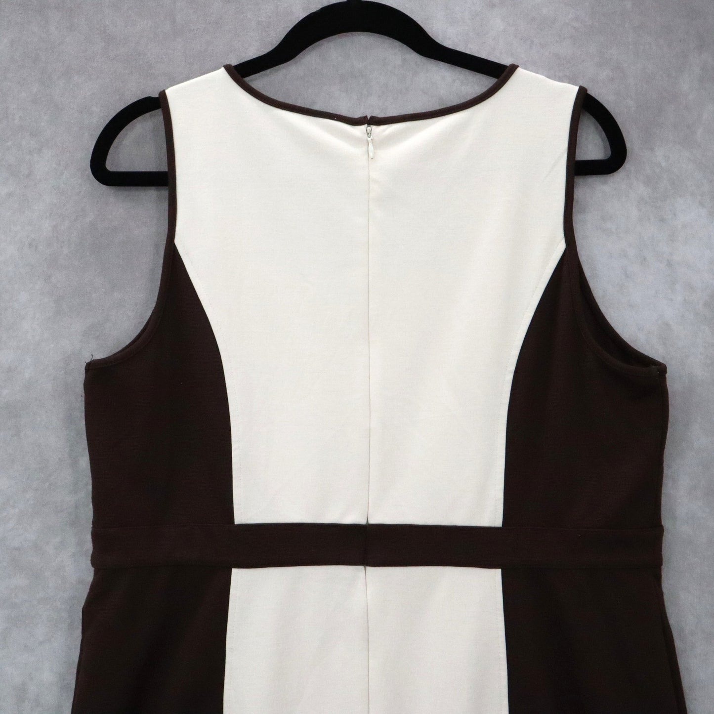 LOFT Colorblock Sheath Dress Sleeveless Brown Cream Career Work Office 14P