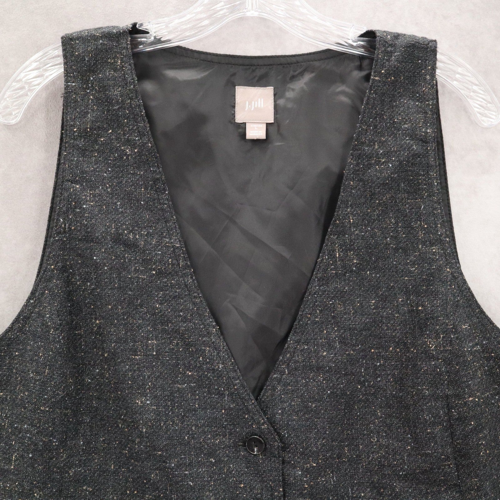 J Jill Gray 4 Button Heather Straight Waistcoat Tuxedo Formal Suit Vest L 44R