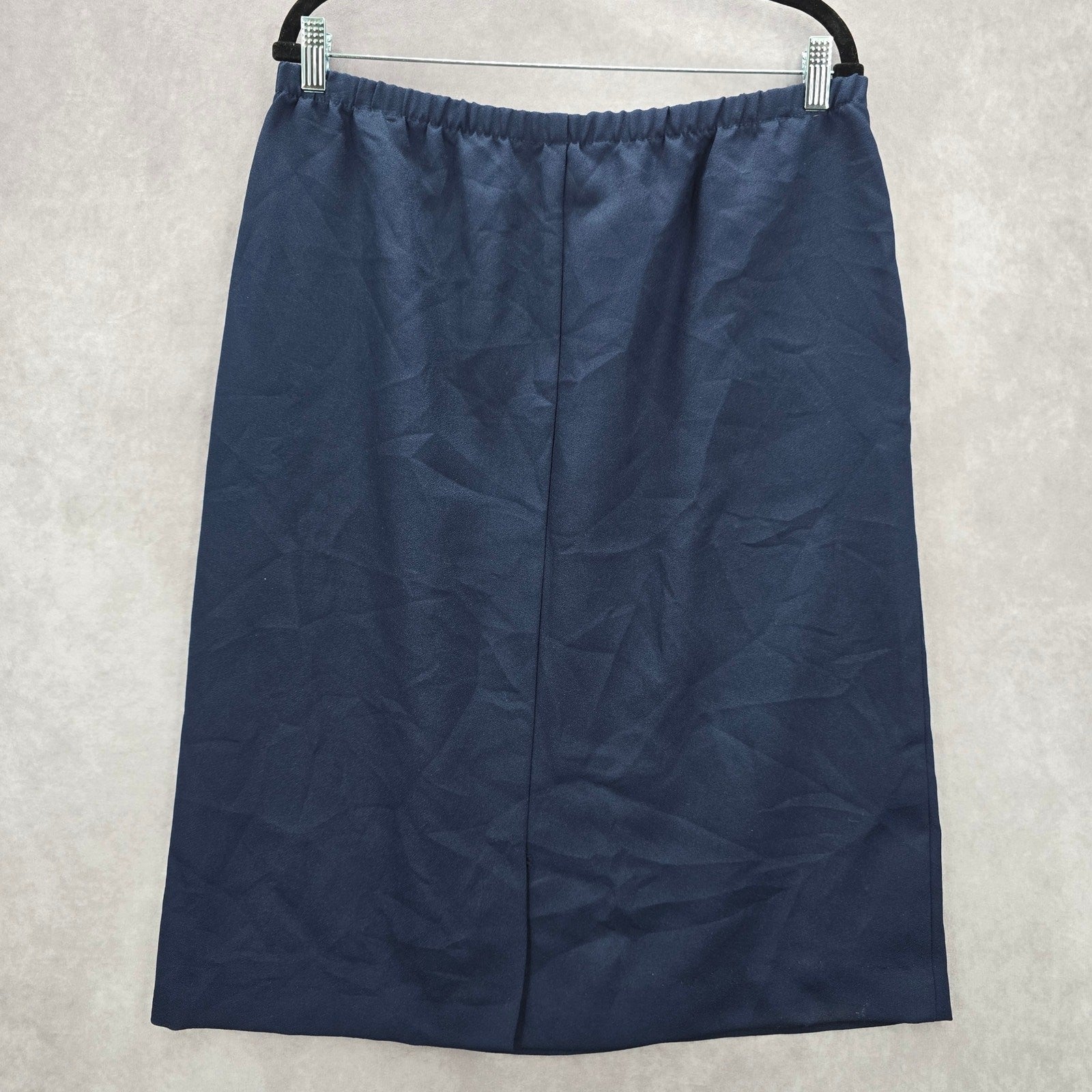 Navy Blue Executive Knee Length Pencil Skirt Plus 14