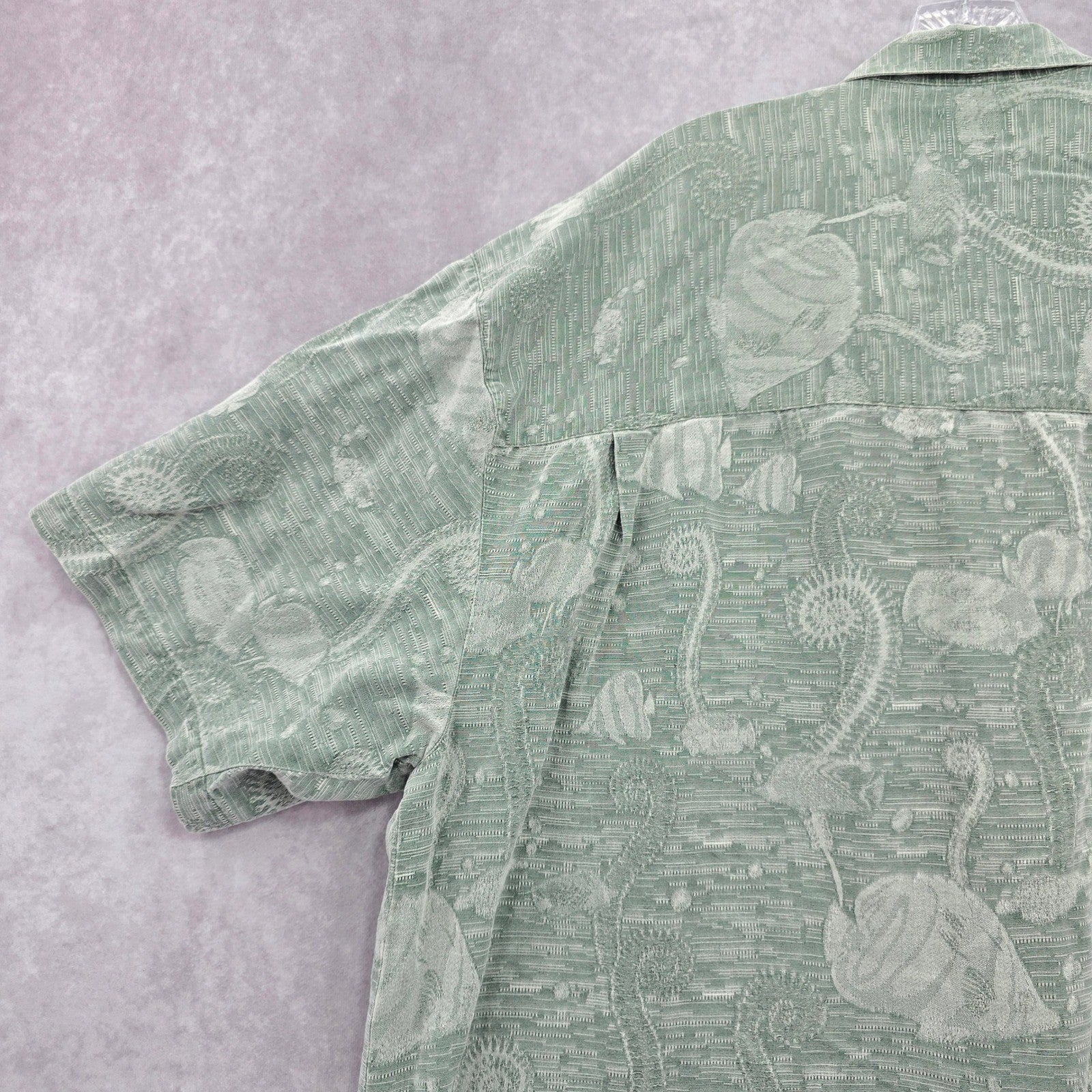 Bermuda Bay Green Tropical Surf Island Vintage Cotton Relax Hawaiian Shirt XXL