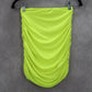 Green Neon Ruched Stretchy Tube Swim Party Pencil Bodycon Drape Top S Small