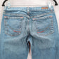Calvin Klein Blue Floral Embroidered Low Rise Flare Denim Jeans Pants S Small 4