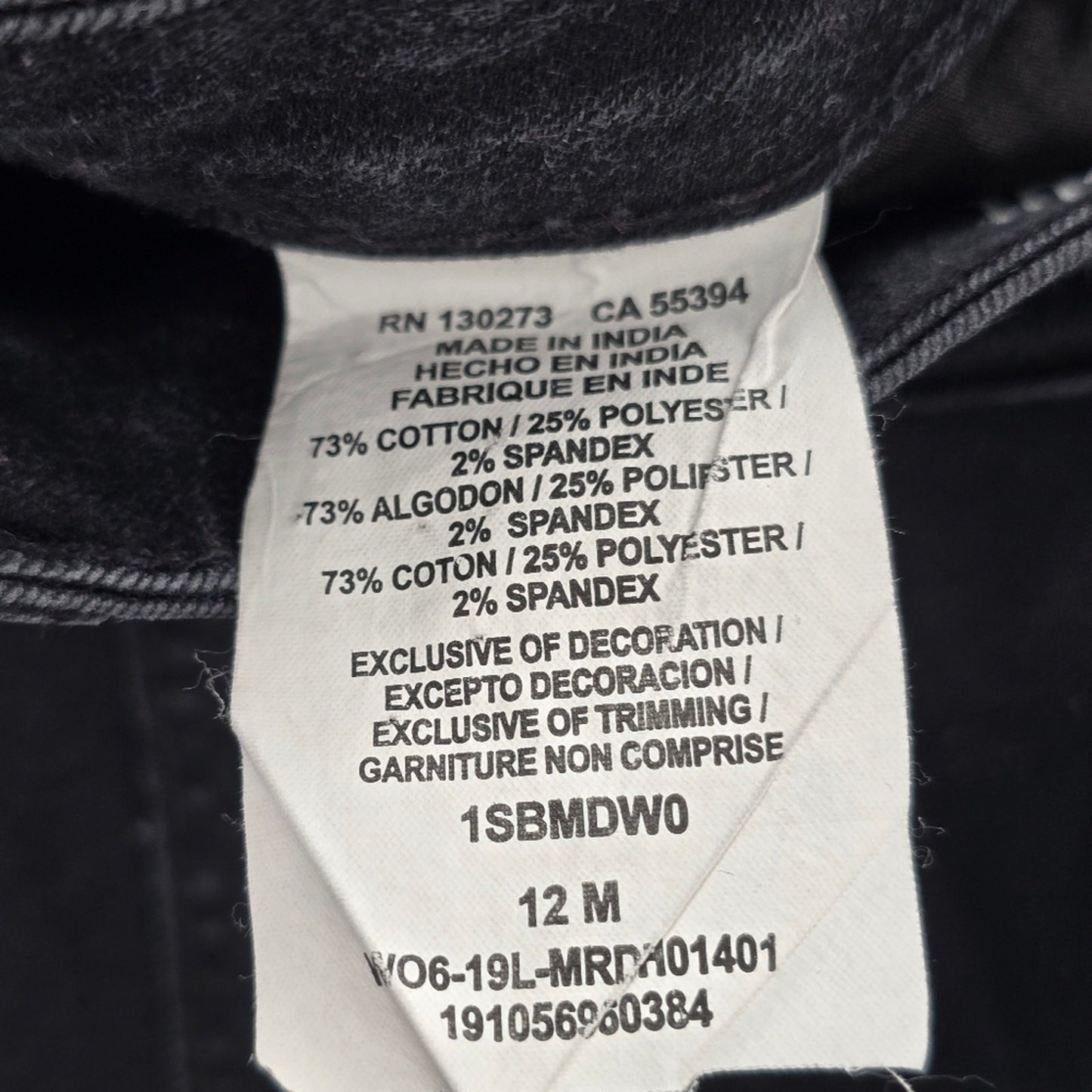 Lee Riders Midrise Bootcut Black Straight Denim Jeans 12M