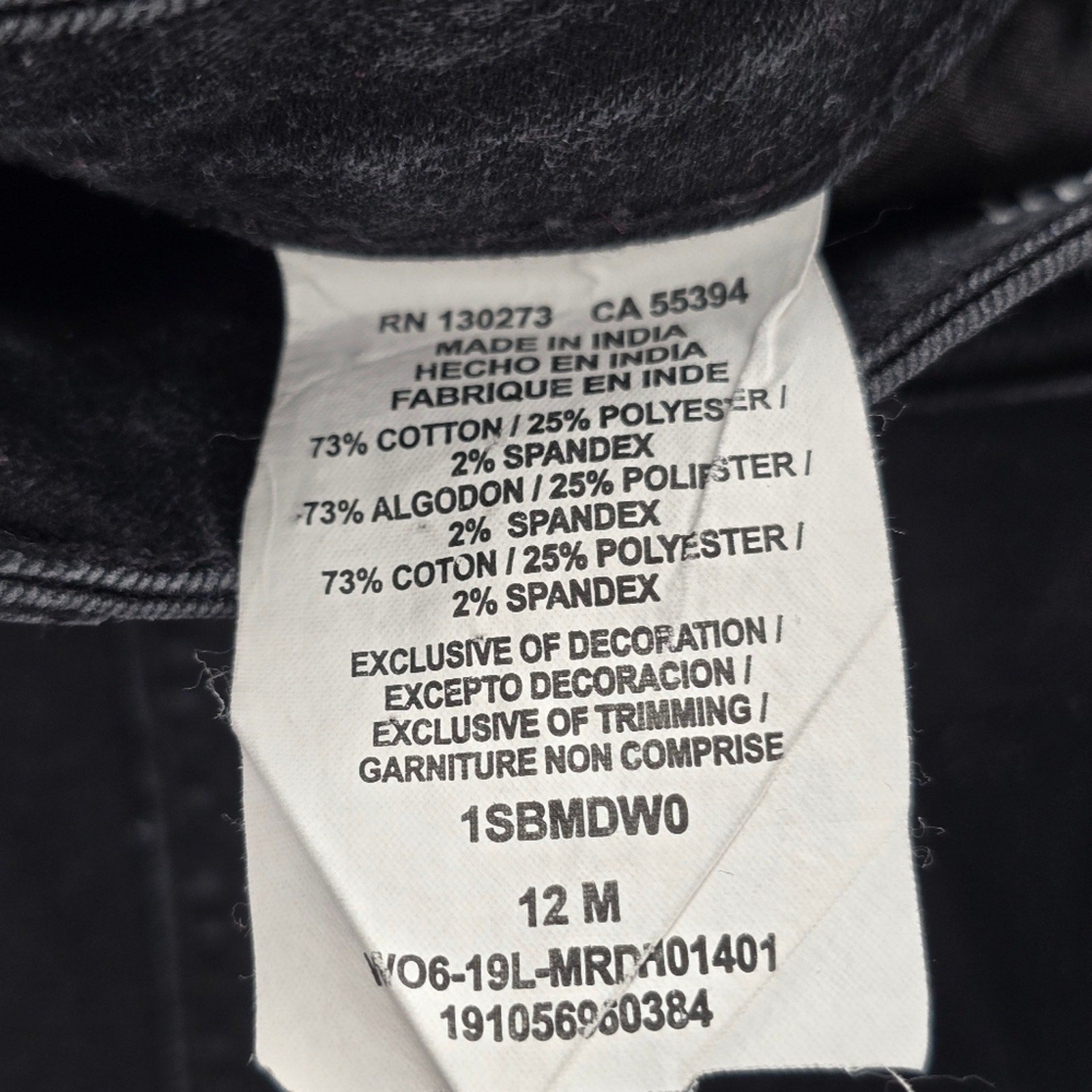 Lee Riders Midrise Bootcut Black Straight Denim Jeans 12M