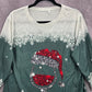 Green Snow Flake Wine Santa Cozy Vibe Christmas Print Top Medium