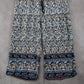 Indero Blue Floral Wide Leg Boho Pull On Straight Leg Trousers Pant L/XL