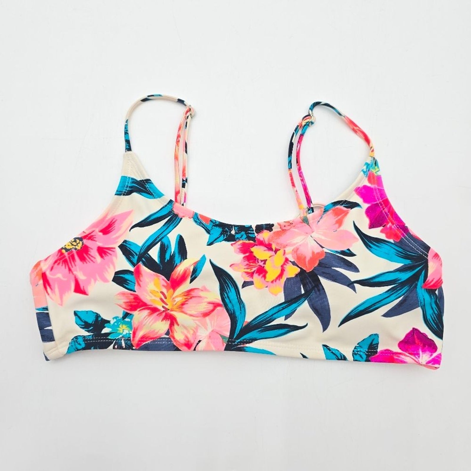 Old Navy Floral Bikini Top Small Padded Adjustable Strap Swimwear Swimsuit