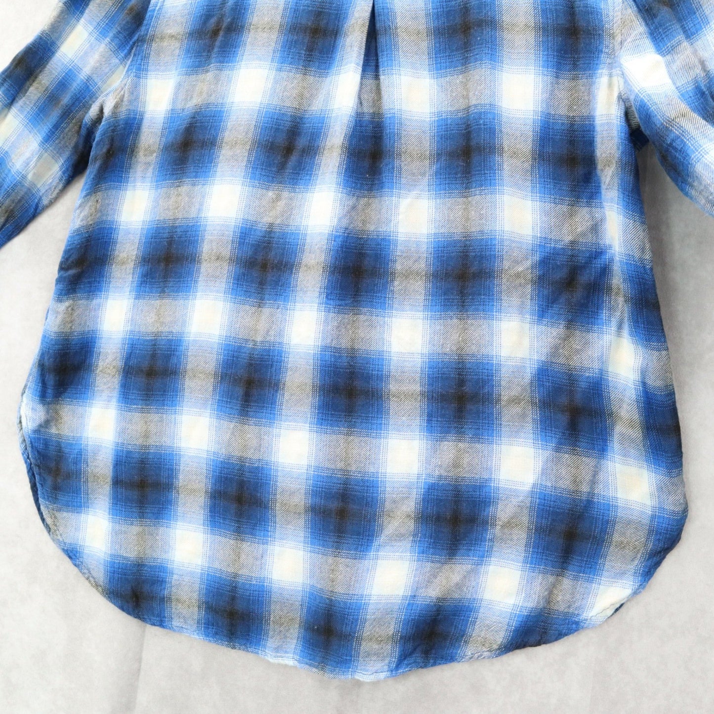 American Eagle Outfitters Blue Flannel Plaid Long Sleeve Button Boyfriend Fit L