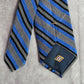 Joseph Abboud Blue Gray Stripe Repp Geometric 100% Silk Men's Neck Tie NWOT