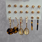 Hoop Stud Dangle Brown Gold Set of 9 Earrings Fashion Jewelry JB2-48
