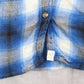 American Eagle Outfitters Blue Flannel Plaid Long Sleeve Button Boyfriend Fit L