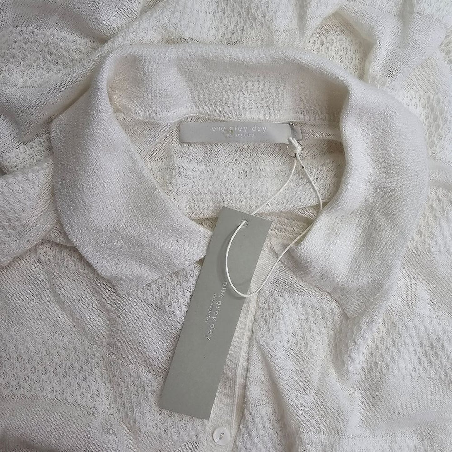 One Grey Day Revolve Long Sleeve Top Blouse Button Up Cardigan Collar Size XS