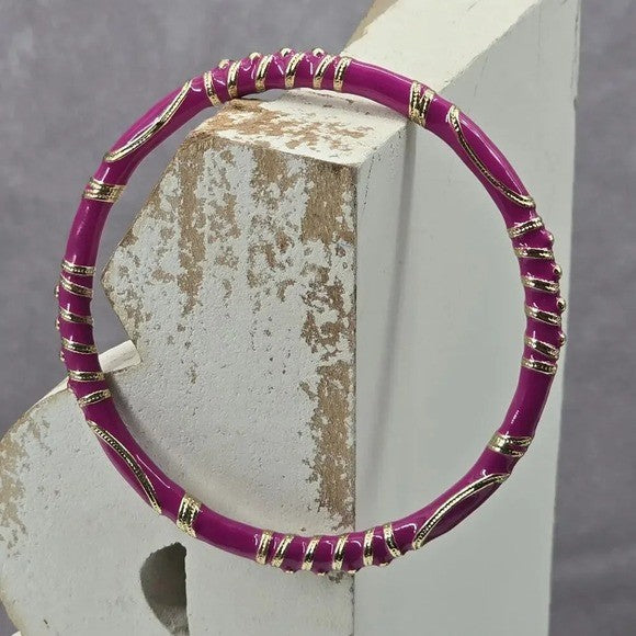 Purple Gold Solid Single Metal Solid Bracelet Costume Fashion Jewelry JB4-8