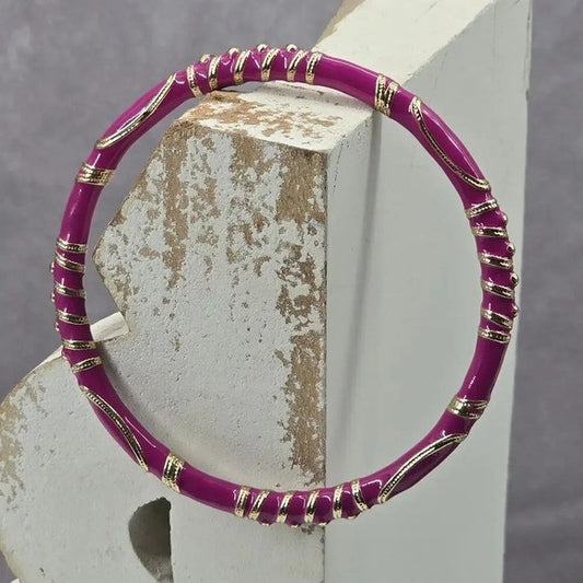 Purple Gold Solid Single Metal Solid Bracelet Costume Fashion Jewelry JB4-8