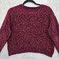 Arizona Red Chenille Ribbed Sleeve Y2K VTG Academia Crop Cozy Sweater Medium
