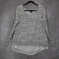 Torrid Gray Layered Hem Tunic Top Long Sleeve Knit Blouse Crisscross Ties 00
