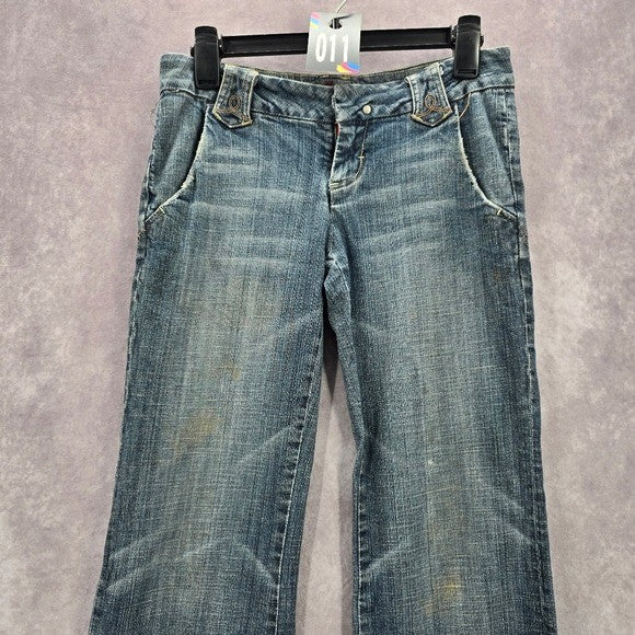 Princy by Jessica Simpson Blue Bootcut Flare Distress Denim Jeans Small 5