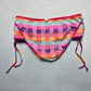 Hydraulic Pink Orange Checker Tie Swim Beach Cheeky Bikini Bottom Extra Large XL
