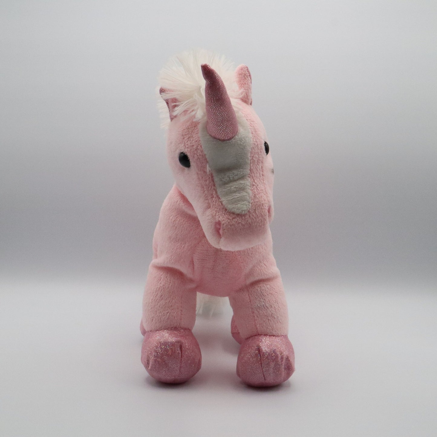 Pink Plush Unicorn Stuffed Animal Toy Soft Cuddly Sparkle Hooves Gift 11"