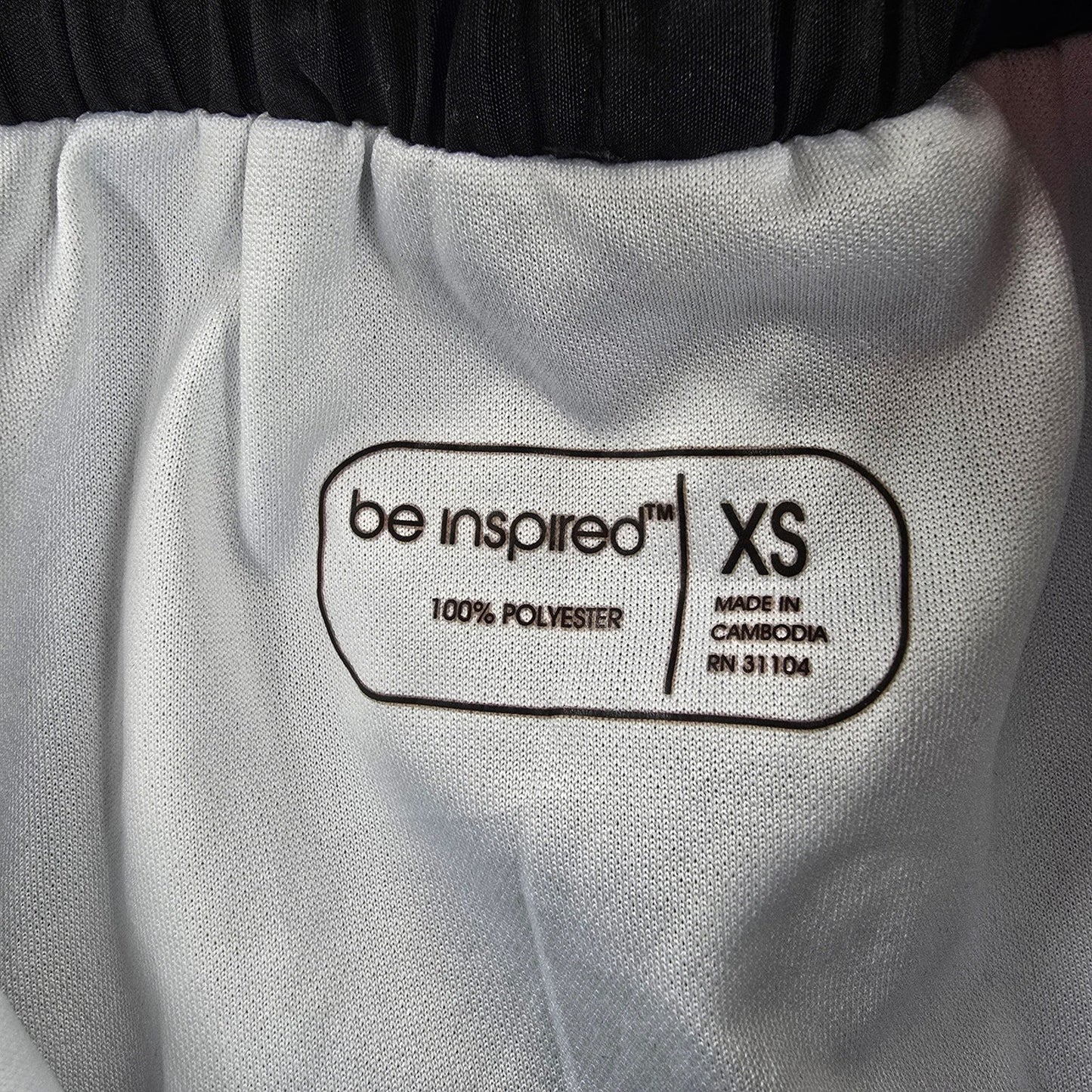 Be Inspired Black White Active Running Jogging Yoga Shorts Extra Small XS