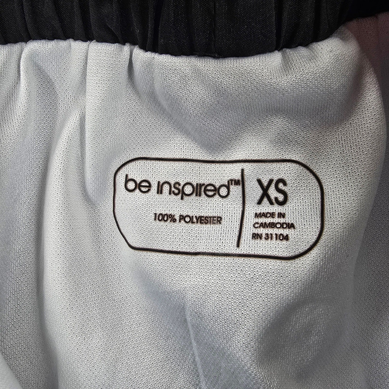 Be Inspired Black White Active Running Jogging Yoga Shorts Extra Small XS