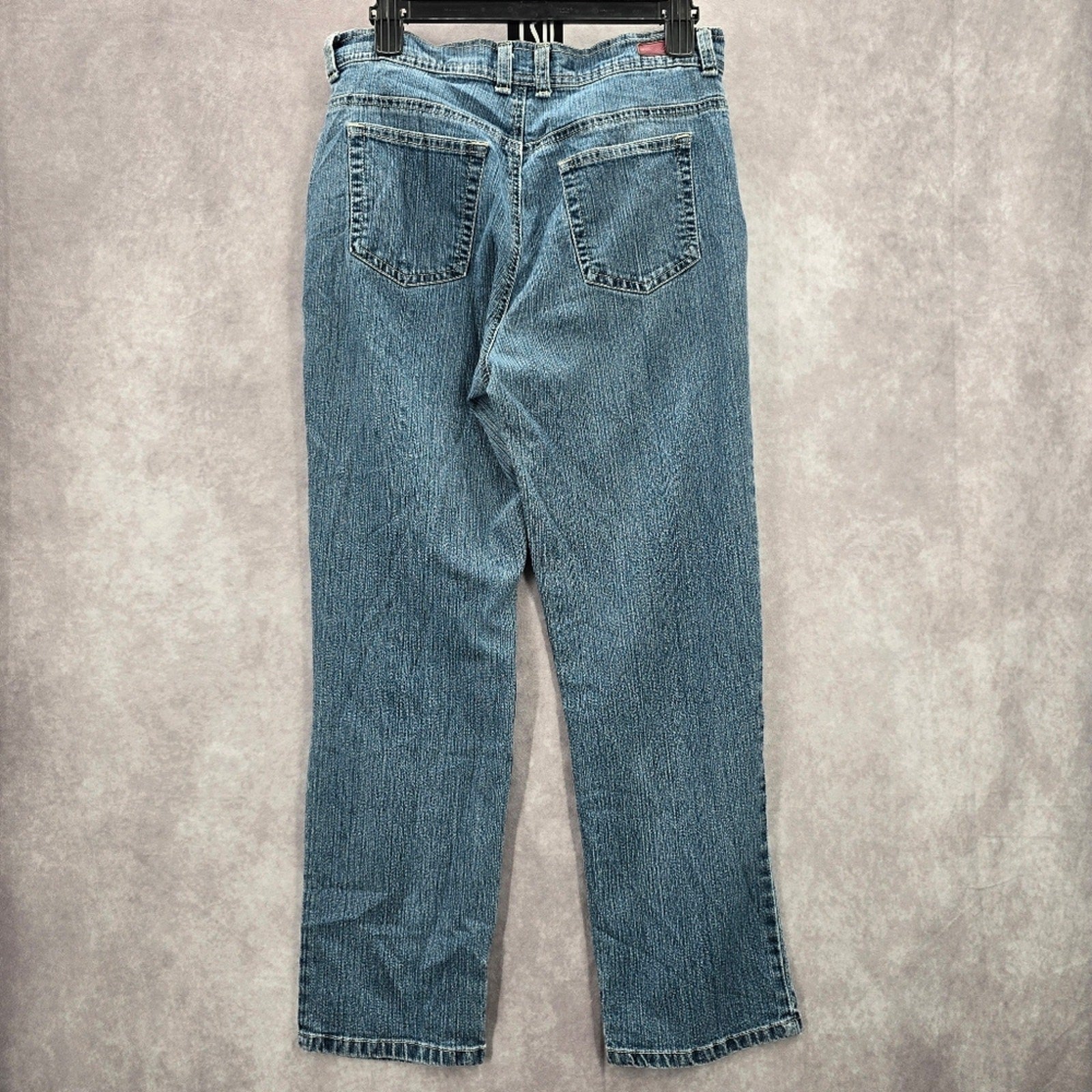 Gloria Vanderbilt Blue Cotton Denim Pants Straight Jeans 12 Short