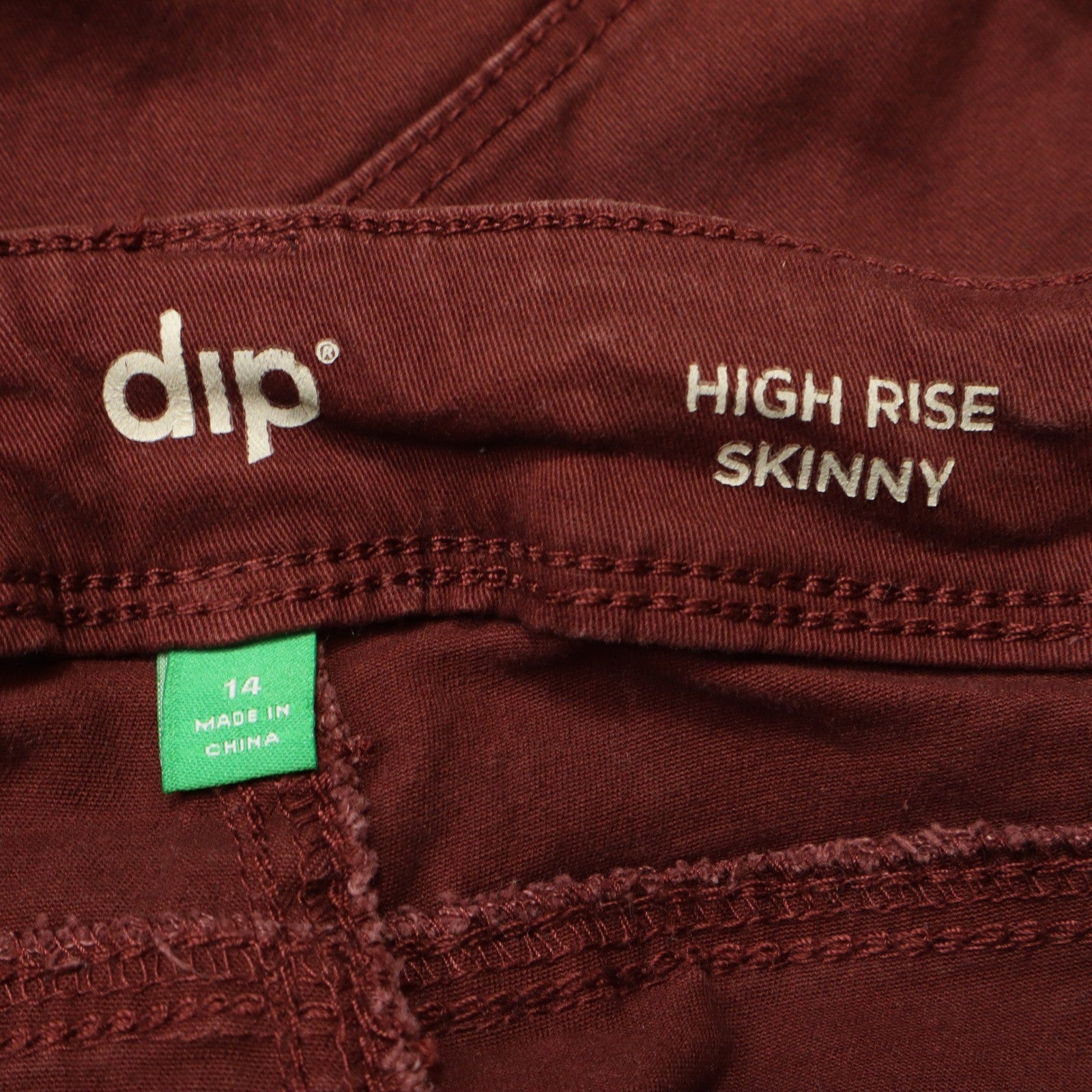 DIP Red High Rise Stretch Colorful Y2K Punk Ankle Skater Cotton Skinny Pants 14