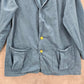 Chico's Design Blue Pea Casual Button Front Coat Jacket Cotton Extra Large XL