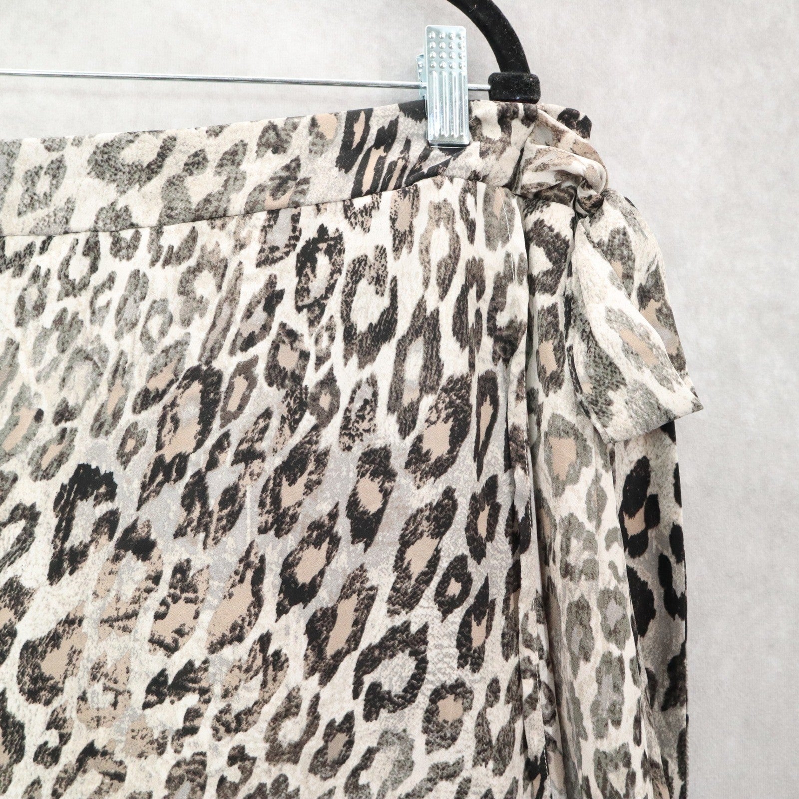 Bobeau Gray Animal Print Maxi Wrap High Low Romantic Chic Flare Skirt Plus 3X