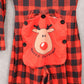 Chicme Red Buffalo Checker Reindeer Merry Christmas Adult Jumpsuit Pajamas Small