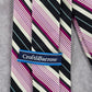Croft & Barrow Purple Black Silver Stripe 99% Silk Executive Men's Neck Tie