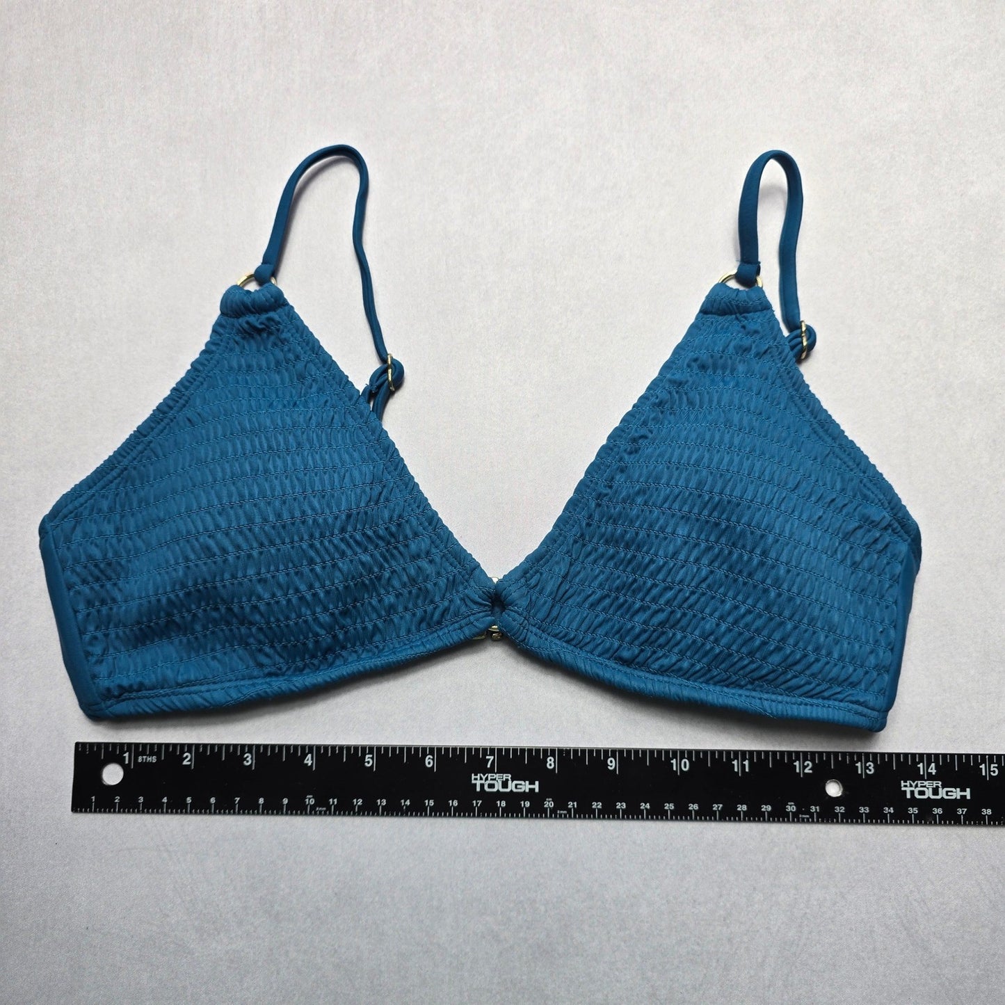 Xhilaration Blue Boho Padded Swim Sports Bra Beach Bralette Bikini Top L Large
