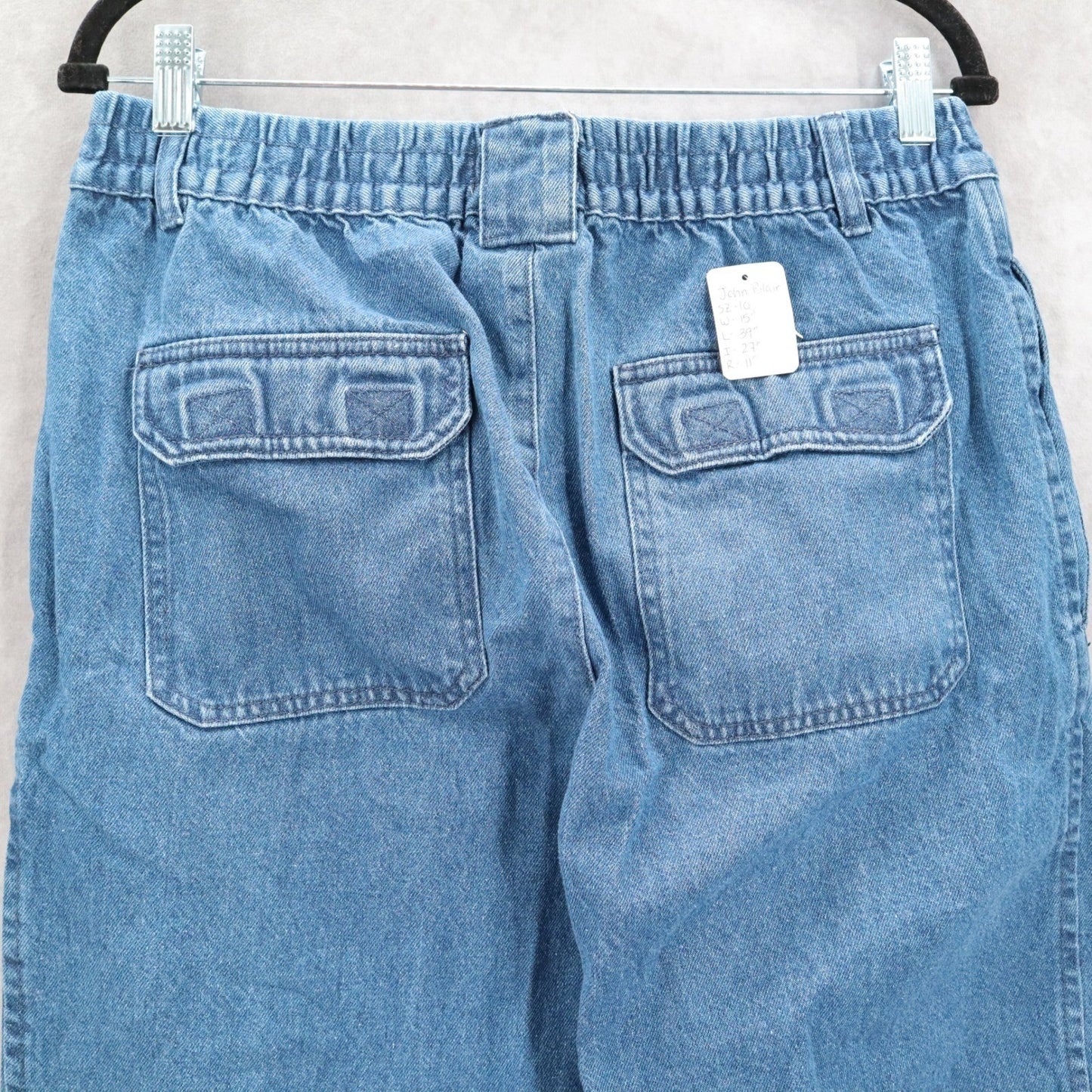 John Blair Blue Straight Leg Elastic Stretch Cotton Pants Denim Classic Jeans 10