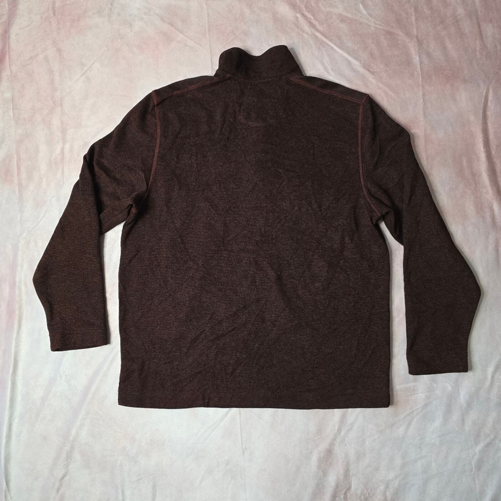 Van Heusen Flex Red Black Pull Over Button Long Sleeve Sweater XLARGE