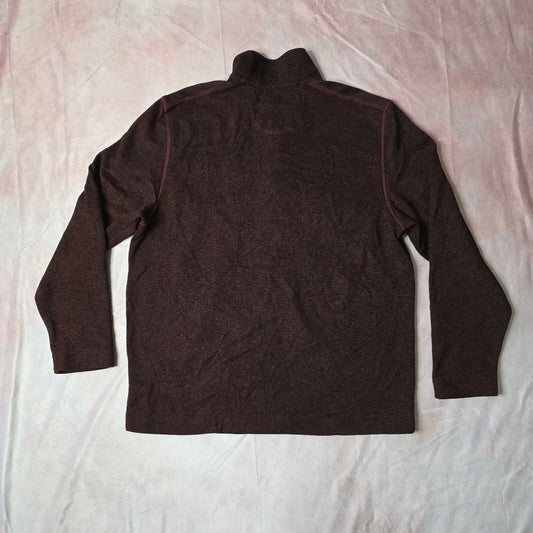 Van Heusen Flex Red Black Pull Over Button Long Sleeve Sweater XLARGE