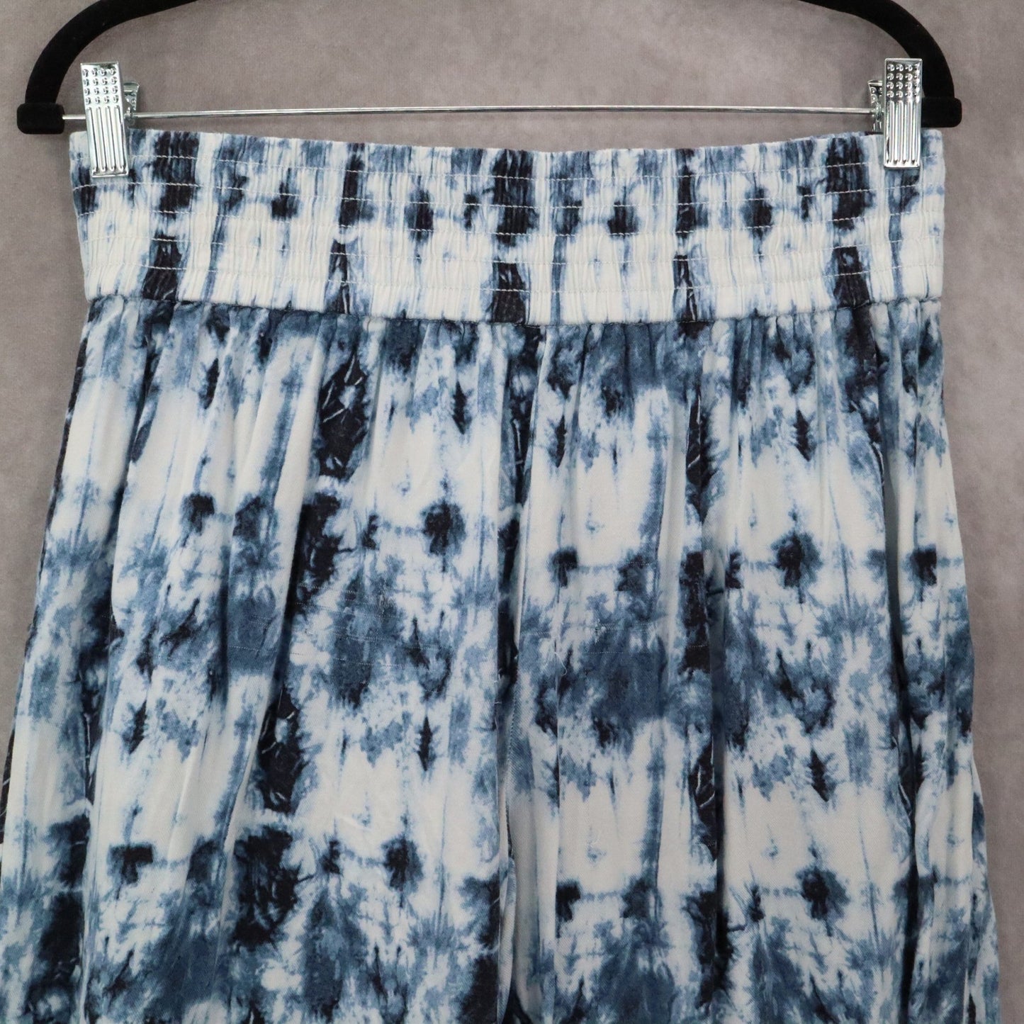 Time and Tru Tie Dye Wide Leg Pants Blue Boho Lounge Beach Pull On Flowy Medium