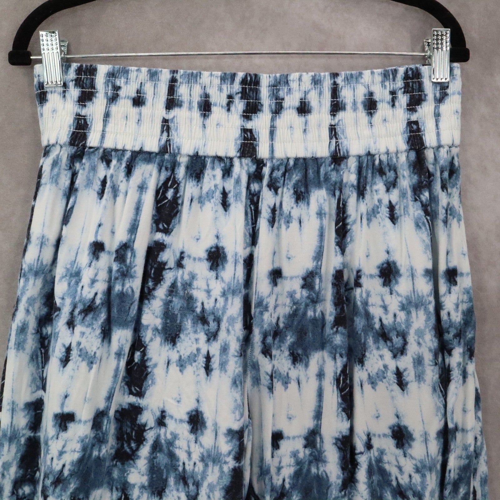 Time and Tru Tie Dye Wide Leg Pants Blue Boho Lounge Beach Pull On Flowy Medium