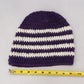 Purple Chevron Multi Color Crochet Cable Knit Y2K Vintage Cottage Beanie Cap Hat