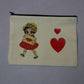Betty Boop Heart Black Zipper Canvas Pouch Handmade Makeup Bag