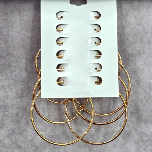 Gold Multiple Small Large Hoops Set Dangle Hook Fashion Jewelry Earrings JB2-47