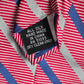 Stafford Red Blue Silver Stripe Repp Geometric 100% Silk Mens Neck Tie Executive