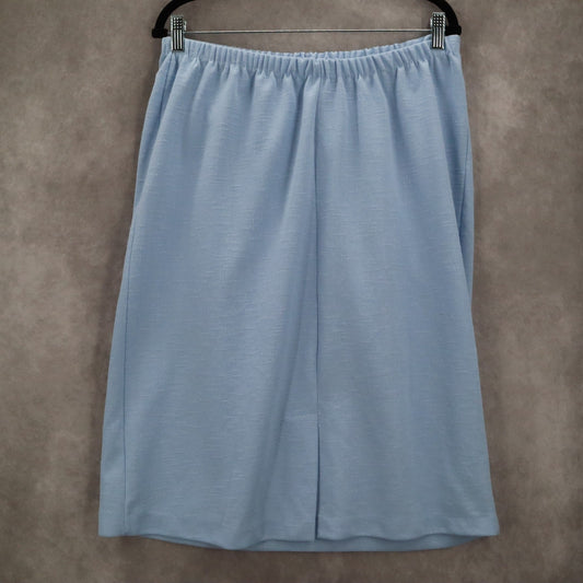 Blue Pull On Preppy Chic Vintage Secretary Business Casual Work Skirt Plus 18
