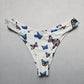 Zaful White Butterfly Thong Swim Beach Cheeky Flirty Boho Bikini Bottom L Large