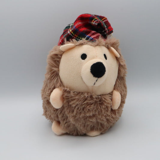 Bass Pro Shop Plush Hedgehog Stuffed Animal Toy Brown Tartan Hat 6" Gift Kids