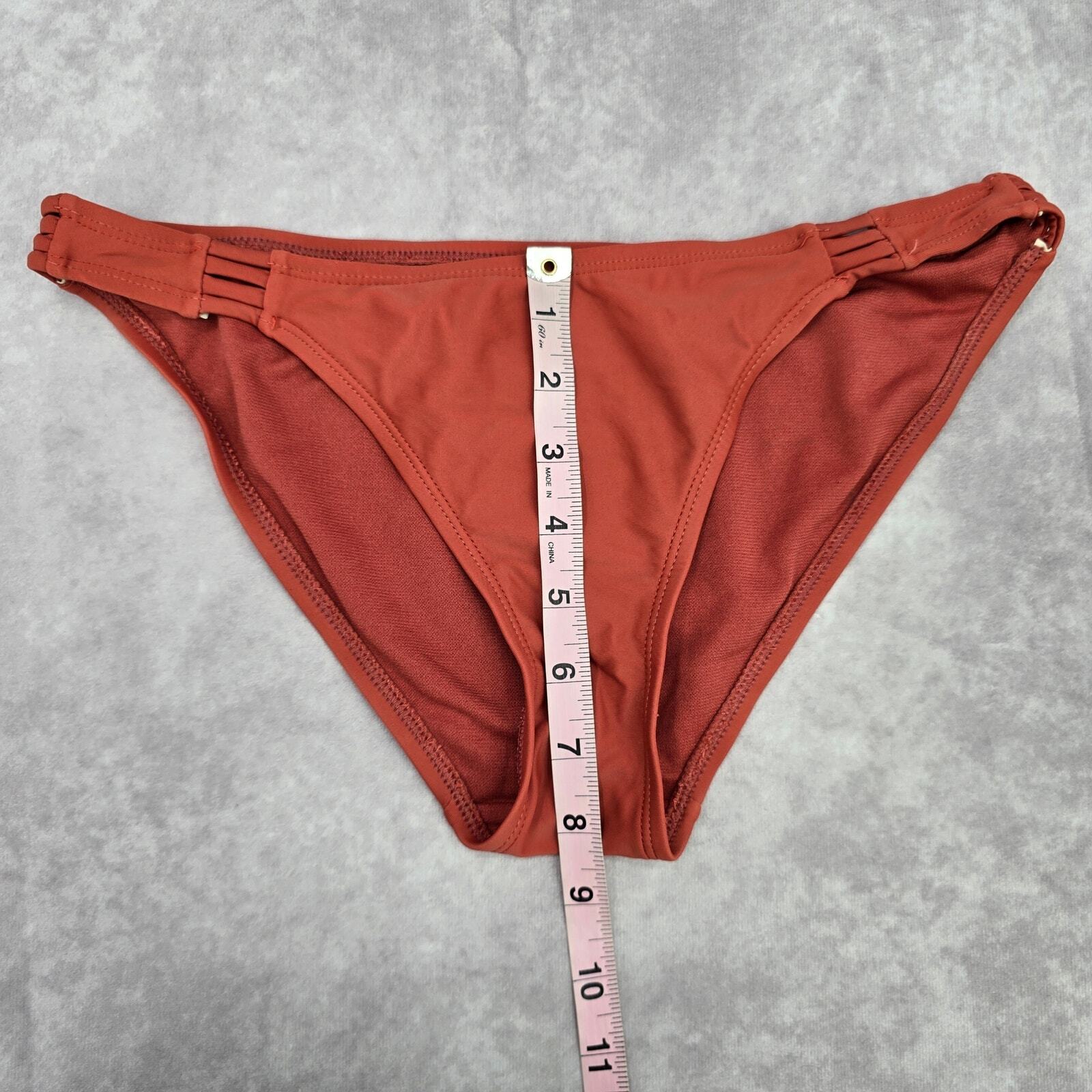 Orange Rust Copper Brown Cheeky Medium Bikini Bottom Swimwear M