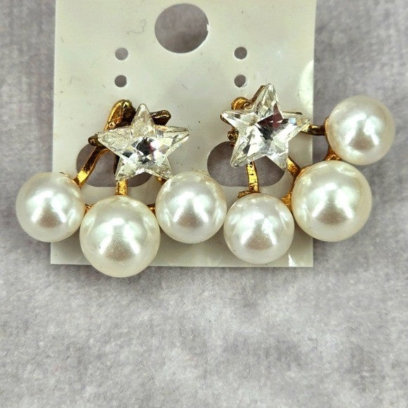 Gold Pearl Stud Star Drop Dangle Earrings Fashion Jewelry JB2-88
