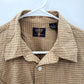 Arrow Tan Stripe Plaid Button Up Short Sleeve Shirt Medium