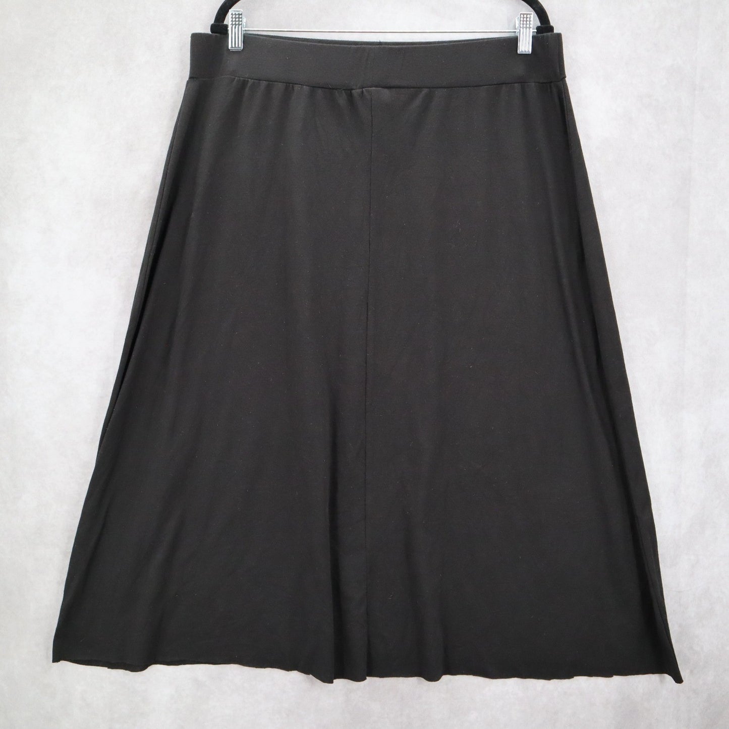 Faded Glory Black Midi Stretch Casual Relaxed Flare Skirt Plus 18W 20W 2X