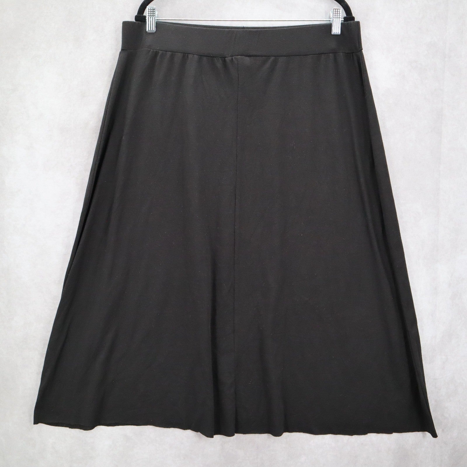 Faded Glory Black Midi Stretch Casual Relaxed Flare Skirt Plus 18W 20W 2X
